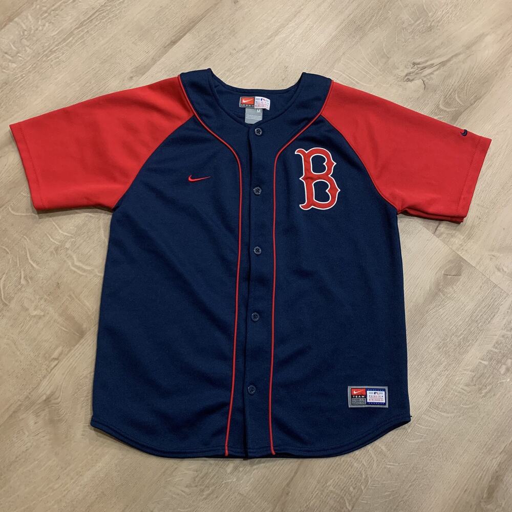 Vintage Y2K Nike Team MLB Boston Red Sox Navy Blue Jersey Youth Boys Medium M